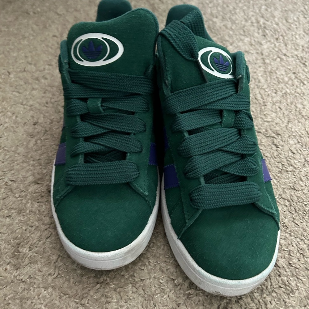 Adidas Forest Green and Violet Sneakers